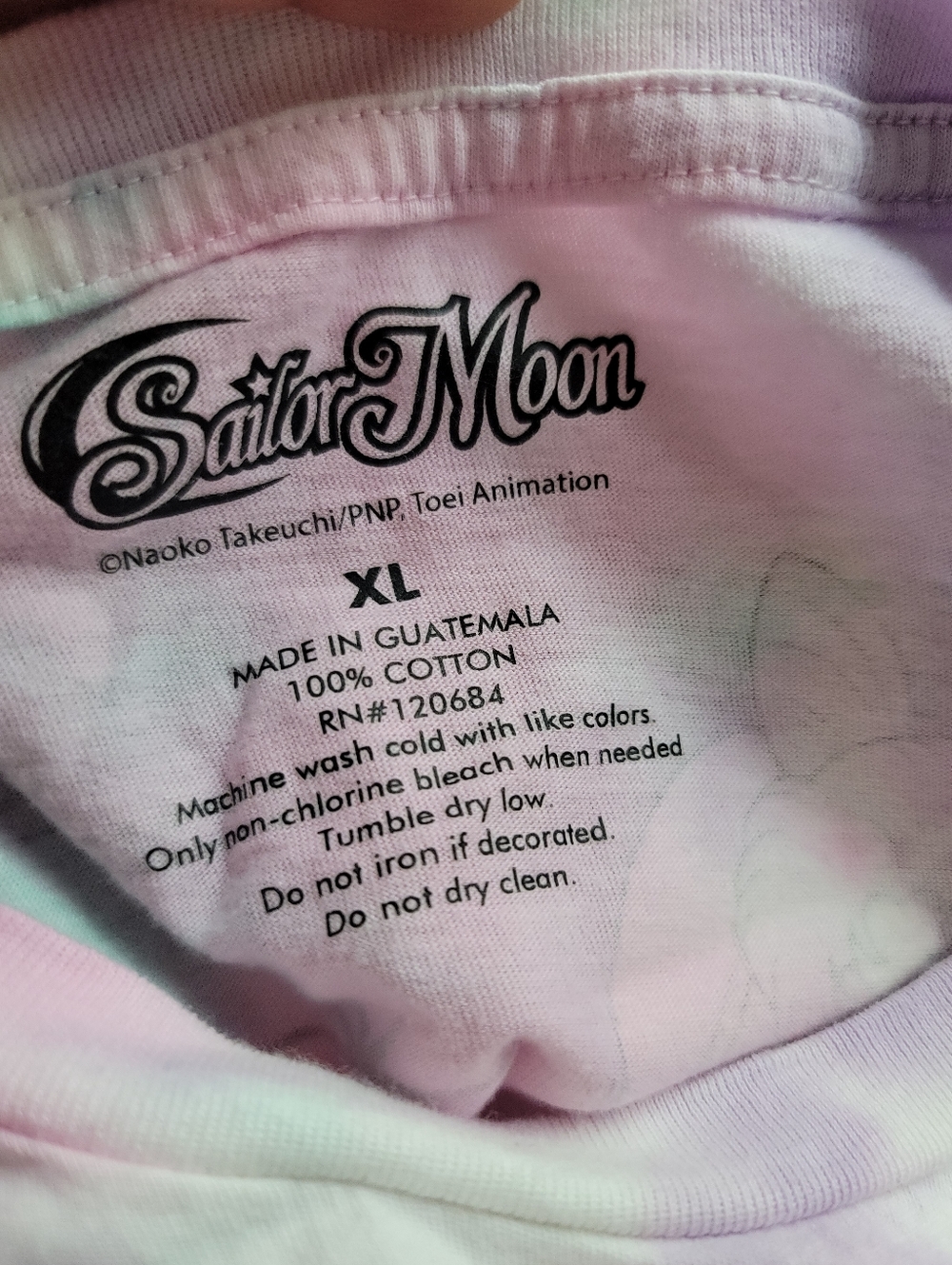 Boxlunch XL Sailormoon Long Sleeve Tie Dye Graphic Shirt 100% Cotton Katana - Picture 4 of 7